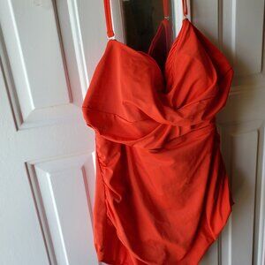 Women's Time and Tru Red Halter Bathing Suit- Size 3X -Used